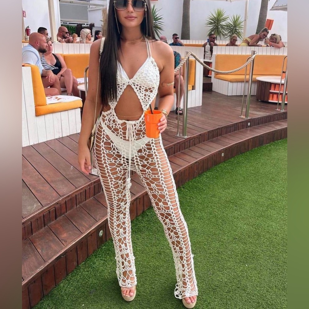 Crochet coverup beach jumpsuit